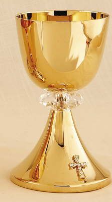 Gold Chalice With Deep Well Paten